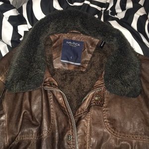 Nautica Brown Leather Jacket